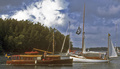 Kaksi Åbo Båtvarf' in venettä, Oden ja ketsi Yoldia
Two boats by Åbo Båtvarf, motoryacht Oden and ketch Yoldia