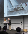 Juliane Hempel (Naval Architect) and Rüdiger Stihl (Owner of Starling Burgess yacht)