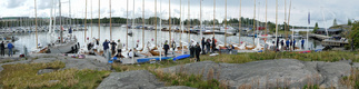 Panoraama HSS:n satamasta perjantaina. HSS harbour in panoramic-picture on Friday.