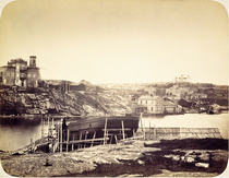 Klippan 1870-79. Veistämö Klippanin Kaivopuiston vastaisella rannalla. C.A. Hårdh, Helsingin kaupunginmuseo FINNA