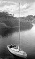 Raine Lindgrenin rakentama vene Mickelskärien Linlandetilla. Foto: Lindgrenien arkisto, kuvaaja tuntematon