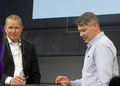 John Lammerts van Bueren interviewing Allan Savolainen (designer and builder of new 6 mR "Oiva") 