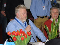 Jarmo Saarinen Forum Marinum vasemmalla ja Yrjö Klippi, Puuvenelehti