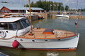 Motoryacht Skum, homeport in Helsinki, visiting the harbour. Skum was designed by the Swedish C.G. Pettersson, and built by Fittja Varv in Stockholm, in 1927.  