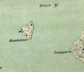 Hanaholmen 1900.Helsingin kaupunginarkisto, kaupunkisuunnitteluvirasto, asemakaavaosaston arkisto. Osa kartasta